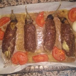 köz patlıcanlı köfte sarma